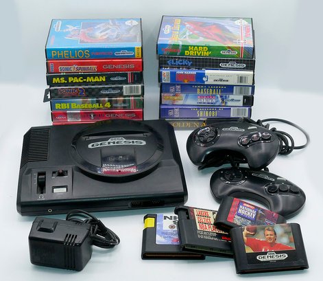 Vintage Sega Genesis Video Game System With 18 Games, 2 Controllers