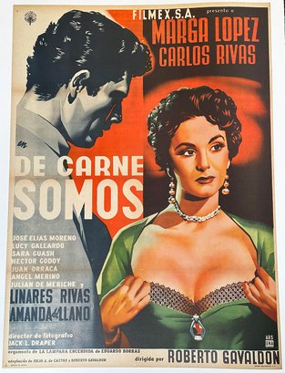Vintage 1955 Mexican One-Sheet Movie Poster - DE CARNE SOMOS  - Linen Backed