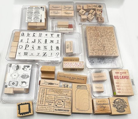 Large Lot Of Rubber Stamps - Arts/Crafts - Stamp It!, Etc - Most Unused