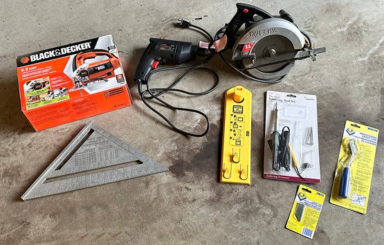 Power & Hand Tool Lot - Jig Saw, Circular Saw, Drill, Grout Saw, Etc