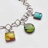 Sterling Silver & Lucite Geometric Modern Charm Necklace