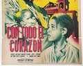 Vintage 1951 Mexican One-Sheet Movie Poster - CON TODO EL CORAZON  - Linen Backed