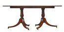 Duncan Phyfe Style Double Pedestal Mahogany Dining Table - With 2 Extension Leaves (72' To 116')