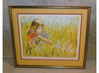 Framed Lithograph 'Wild Flowers'