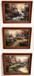 Set Of 3 Thomas Kinkade Limited Edition Prints From The Bradford Exchange