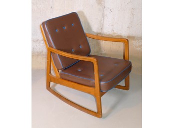 1950s MCM John Stuart Ole Wanscher Teak Danish Rocking Chair