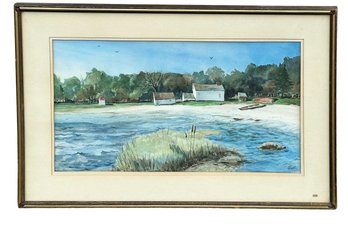 John Quell Original Watercolor Painting 'Shelter Island Cove'