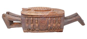 Large African Carved Wooden Dogon Tobacco Box