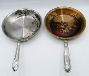 Pair Of All-Clad 8' Frying Pans - Copper Core - $280 Cost