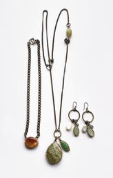 2 Vintage Lee Angel Necklaces & Earring Set