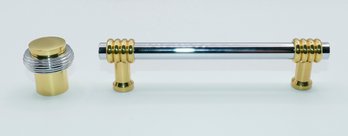 NEW - Avante Contemporary Brass & Chrome Kitchen/Bathroom Pulls And Knobs