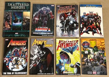 Lot Of 8 Avengers & Capt America Hardcover Novels / Comic Books - Marvel Comics - Approx. Cover Price $200