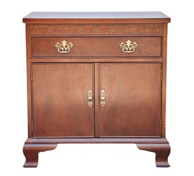 Baker Furniture Carved Chippendale Style Mahogany Nightstand
