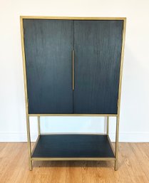 Crate And Barrel Oxford Black Bar Cabinet - Excellent Condition ($1600 Orig Cost)
