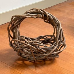 Rustic Wooden Twig-Branch Basket