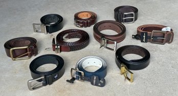 Lot Of 10 Men's Leather Belts - Never Worn, Like New -  Most Are Size 36