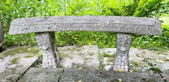 Vintage Outdoor Concrete Garden Bench