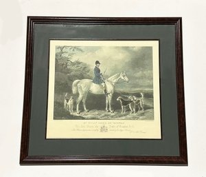 Hand Colored Hunting Engraving Print By Edward Hacker - Mr. William Long On Bertha