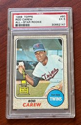 1968 Topps Rod Carew Baseball Card - Graded PSA 5