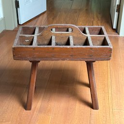 Antique Wooden Tool Box Table