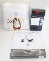 7 New Men's T-Shirts - All Size L - Tank Top - Calvin Klein, Jockey, 2(x)ist ($55 Cost)