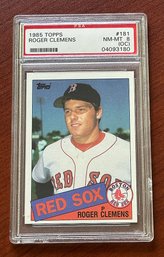 1985 Topps Roger Clemens Rookie Baseball Card - Graded PSA 8