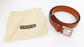 Authentic Coach Leather Belt And Nickel Buckle - 36' (90cm) - In British Tan - Never Worn / In New Condition