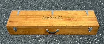 Vintage U.S. Coast Guard Wooden Case For Shoulder Line Throwing Equipment - 46.5' Long