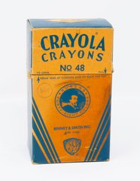 Vintage 1950's Box Of Crayola Crayons No. 48 - With Flesh Colored Crayon (Rare)