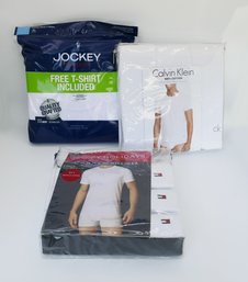 10 New Men's Crew Neck T-Shirts (White) - XL & XXL - Tommy Hilfiger, Jockey, Calvin Klein