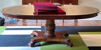 Safavieh Round Crotch Mahogany Regency-Style Dining Table With Extension Leaf