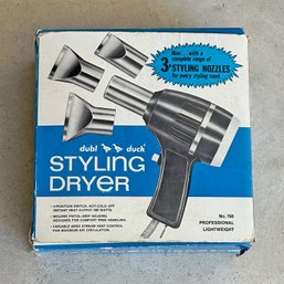 Vintage 1960's Dubl Duck Styling Dryer - Unused In The Original Box