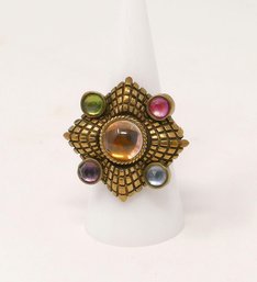 Stephen Dweck Multi-Stone Cabochon Women's Brass Ring - Size 8.5