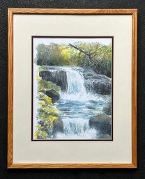 Framed Original Watercolor Painting - Nature/Waterfall