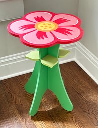 Children's Flower Design Wooden Bedside Table