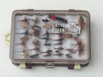 50 Fly Fishing Flies & Rooster Tail Lures - In A Hard Case