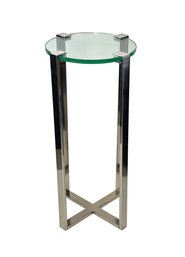 Contemporary Metal & Glass Accent Stand - $750 Cost - In Excellent Condition