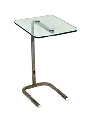 Mid-Century Modern Chrome & Glass Side Table