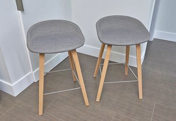 Pair Of Hay Danish Modern Counter Stools - A Model - Original Cost $1090 ($545 Each)