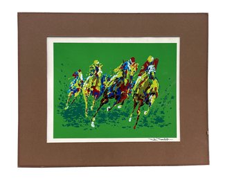 Ted Tanabe Silkscreen Print 'Homestretch' - Horse Racing