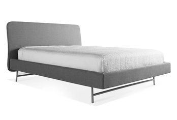 Blu Dot Hush Queen Size Bed - In Pewter - Very Good/Excellent Condition - $1799 Original Cost