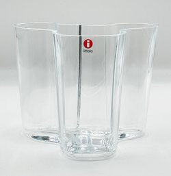 Iittala Alvar Aalto Clear Glass Vase - Handmade In Finland