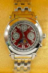 Invicta No. 4825 Stainless Steel Calendar Moon Dial Swiss Quartz Wristwatch - Never Worn With Tags