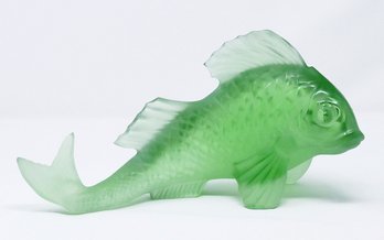 Baccarat Crystal Koi Carp Figurine - In Green ($1895)