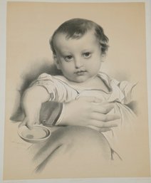 Emile Lassalle Lithograph - The Little Beggar - Goupil & Co (Paris) - 1858