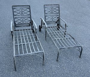 Pair Of Landgrave Cast Classics Aluminum Outdoor Loungers