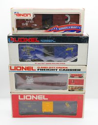 4 Lionel Train Box Cars -C&O NP Florida NY,NH,& H - Never Used In Box