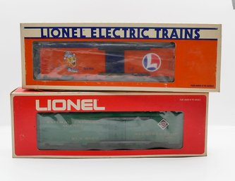 2 Lionel Train Cars -Lionel & Railway Express Billboard Reefer - Never Used In Box