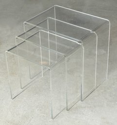 Set Of 3 Vintage Modern 1970's Lucite Nesting Tables