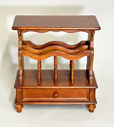 Canterbury Style Cherry Wood Magazine Rack / Side Table